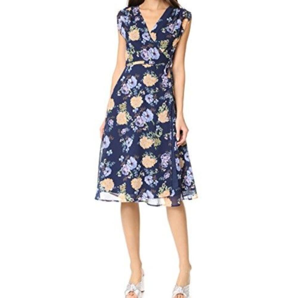 Yumi Kim Lilac Passion Prince Street Navy and Yellow Floral Dress • Size XS 🔴